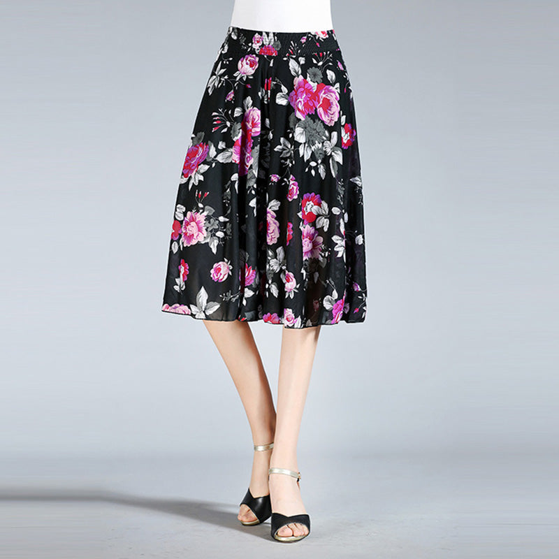 Owronline - Women's Vintage Style Wide Leg Culottes