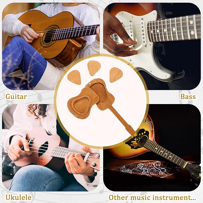🔥Mini Cute Edition Wooden Guitar Plectrum Case