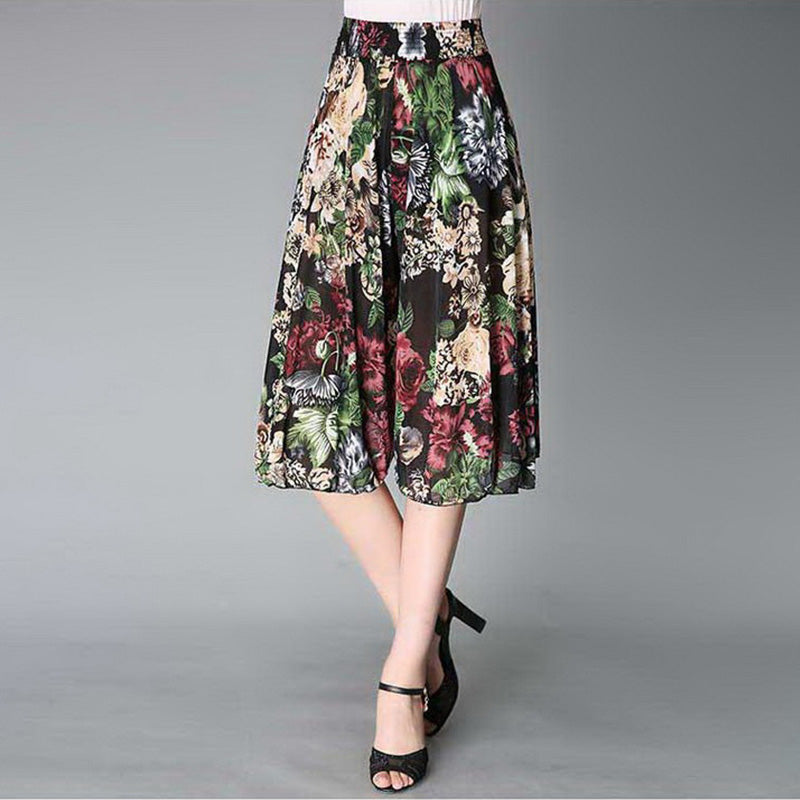 Owronline - Women's Vintage Style Wide Leg Culottes