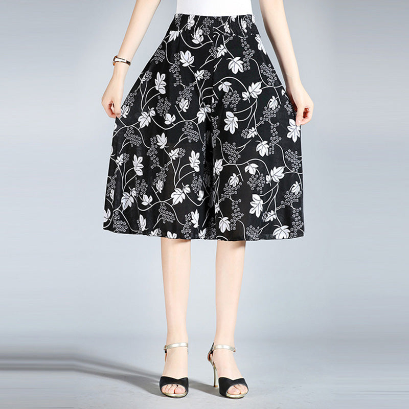Owronline - Women's Vintage Style Wide Leg Culottes