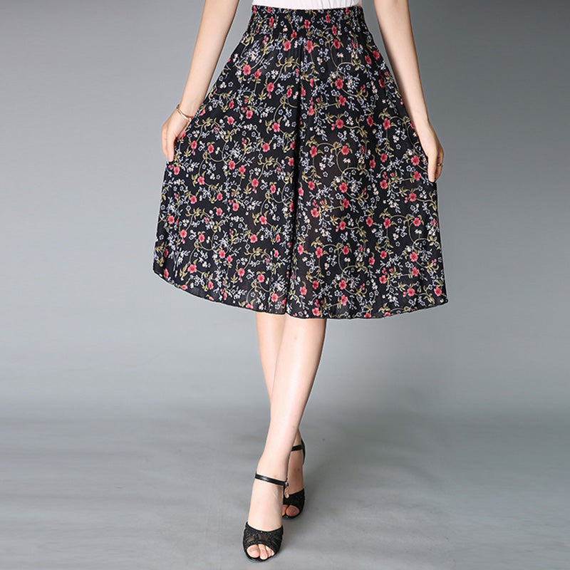 Owronline - Women's Vintage Style Wide Leg Culottes