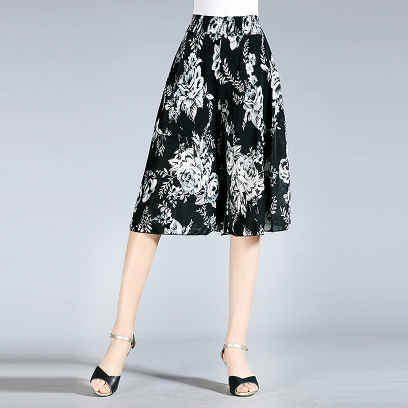 Owronline - Women's Vintage Style Wide Leg Culottes