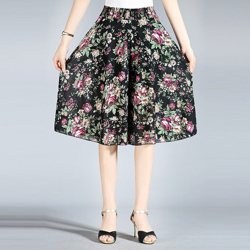 Owronline - Women's Vintage Style Wide Leg Culottes