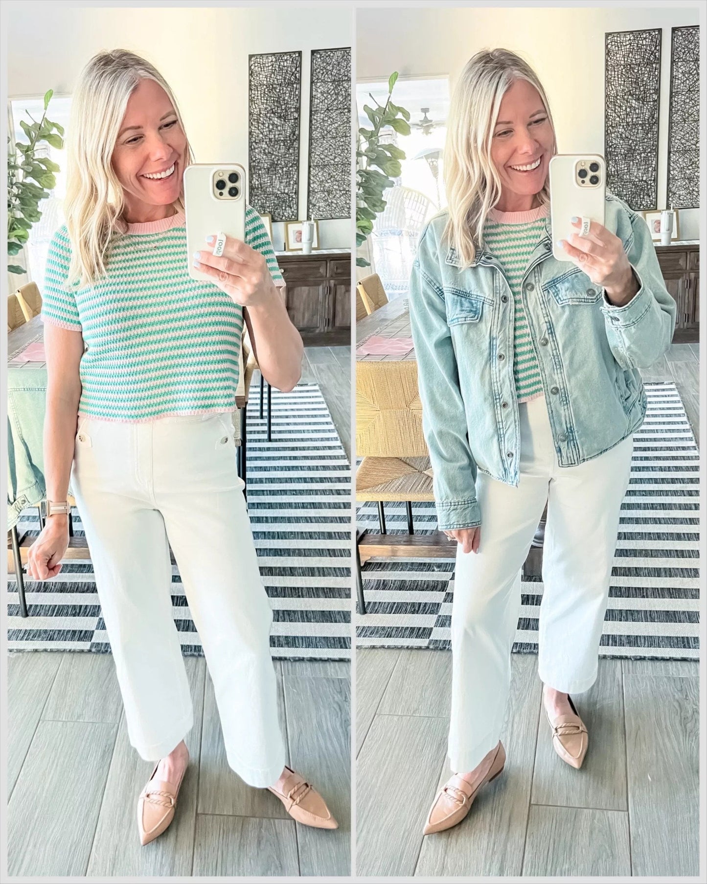 Owronline - Tummy Control Twill Cropped Wide Leg Pant