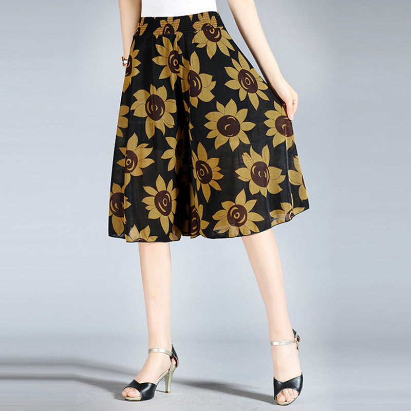 Owronline - Women's Vintage Style Wide Leg Culottes