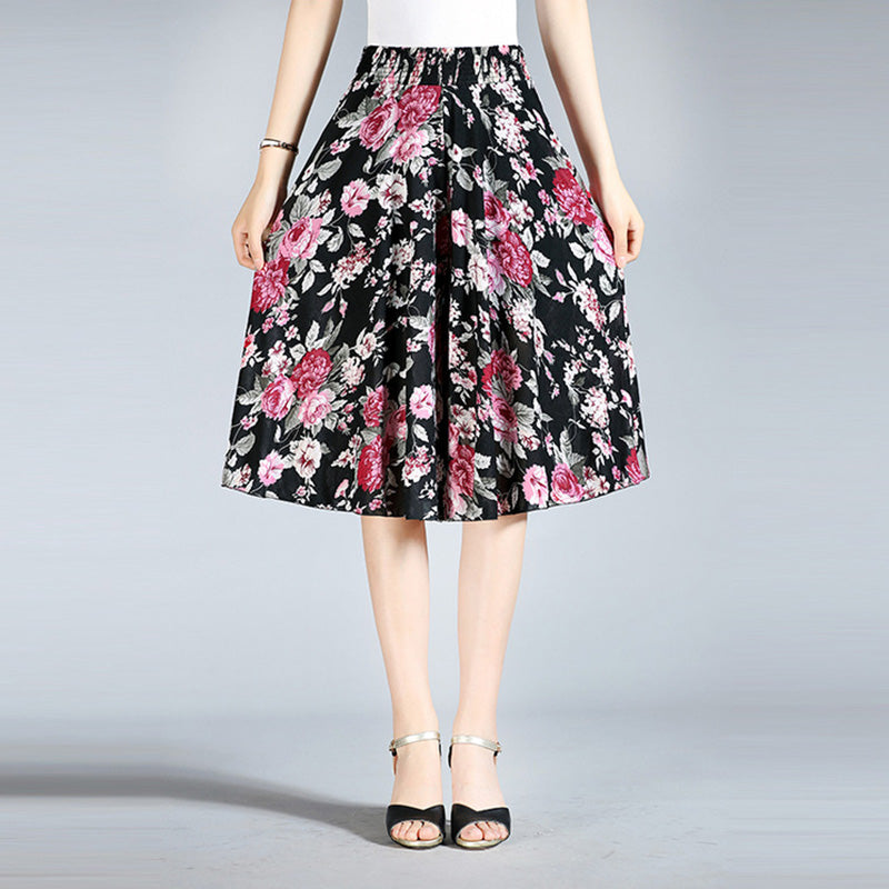 Owronline - Women's Vintage Style Wide Leg Culottes