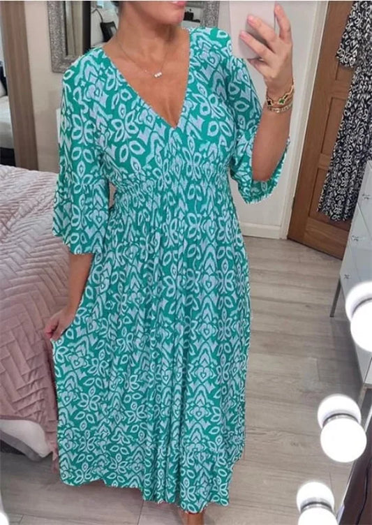 Owronline - V-neck floral dress