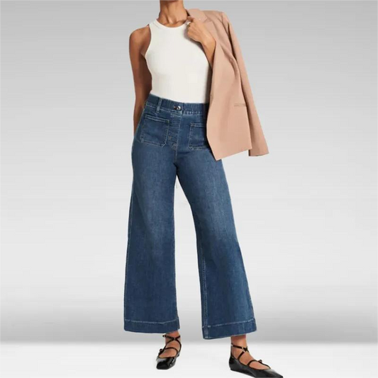Owronline - Tummy Control Sailor Wide Leg Jeans