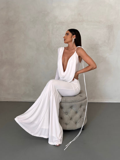 Owronline - Women's Sexy Backless Maxi Dress Slim Dress - owronline