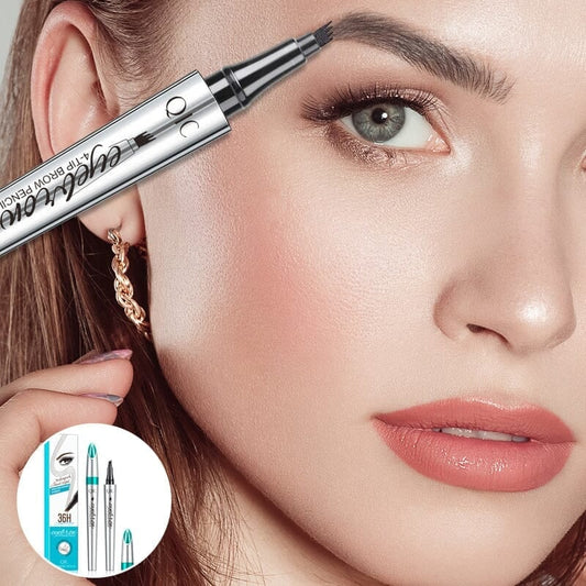 ✨Owronline✨3D Waterproof Microblading Eyebrow Pen 4 Fork Tip Tattoo Pencil