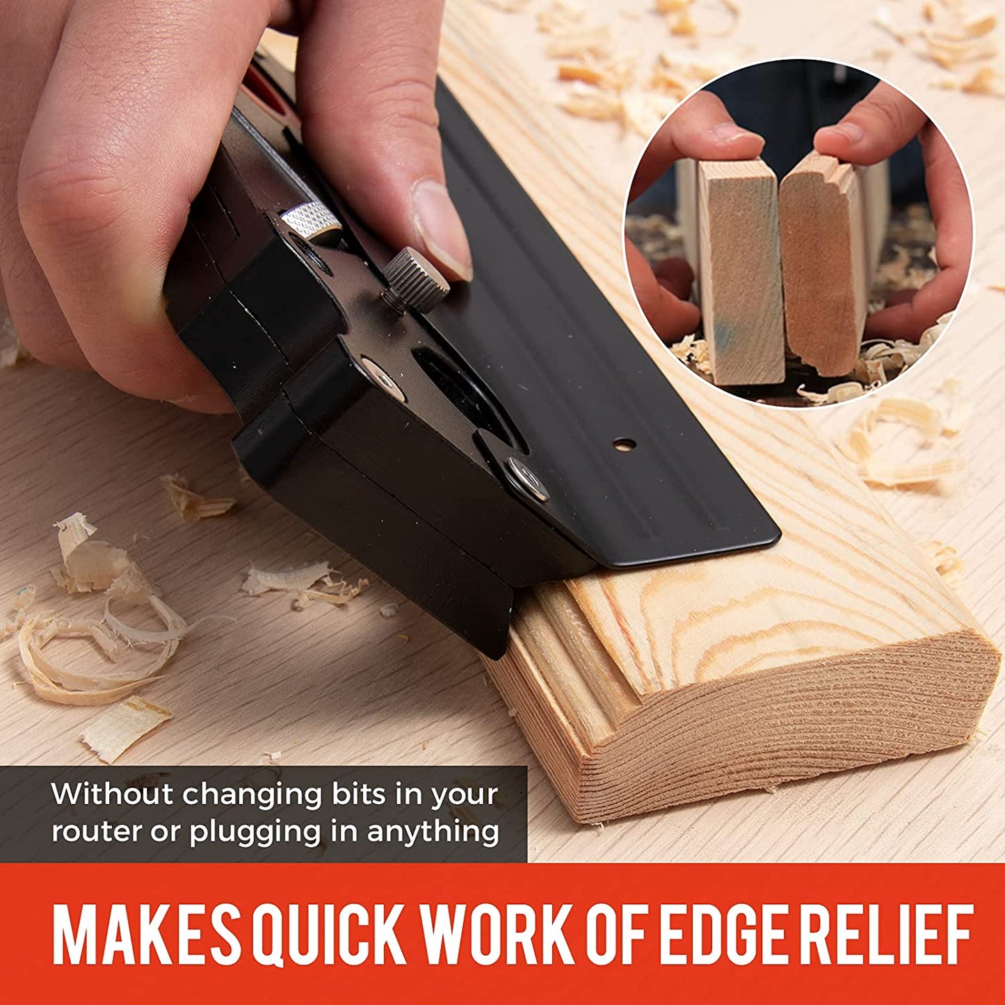 Owronline - Chamfer Plane Woodworking Edge Corner Flattening Tool