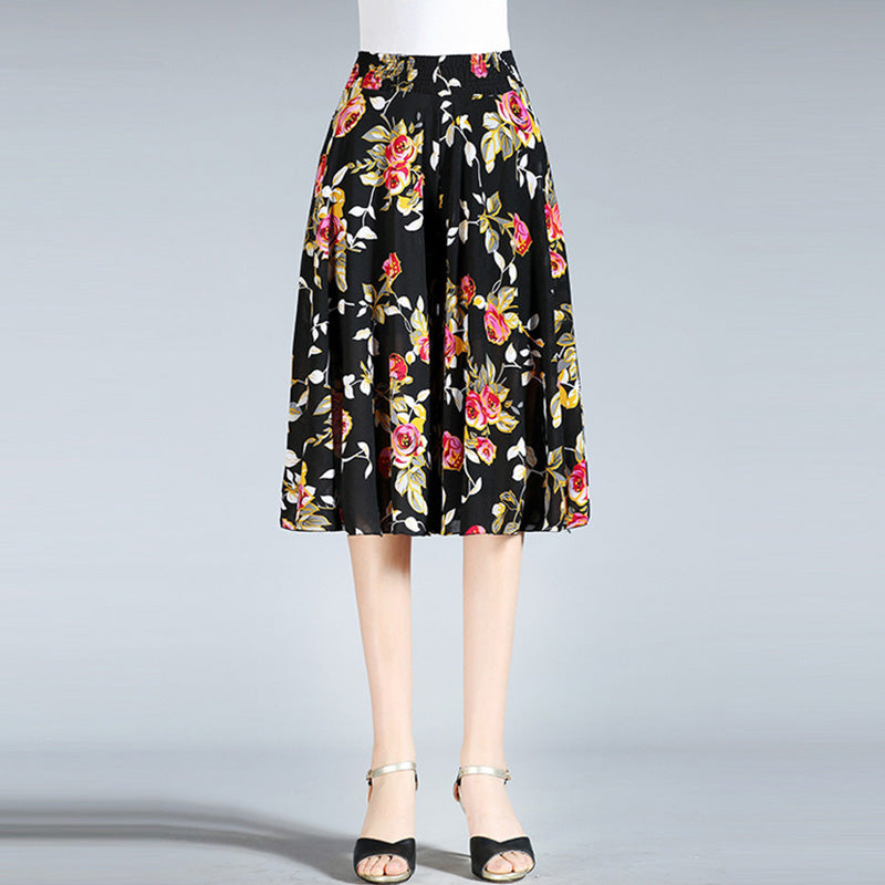 Owronline - Women's Vintage Style Wide Leg Culottes