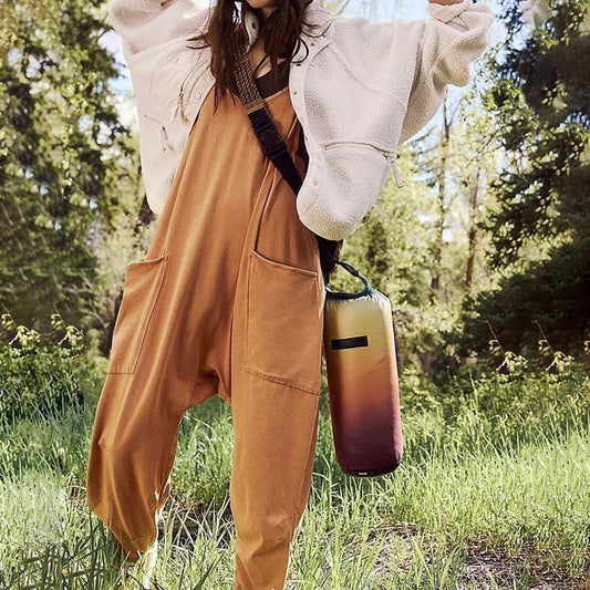 Owronline - Wide Leg Jumpsuit with Pockets