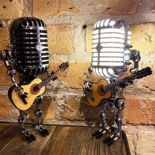 🔥Last day! 💥Special sale - Vintage Metal Microphone Guitar Robot Desk Lamp - owronline