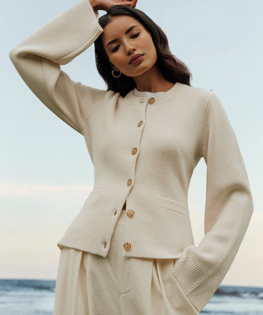 Owronline - Ultra-Soft Button Cardigan