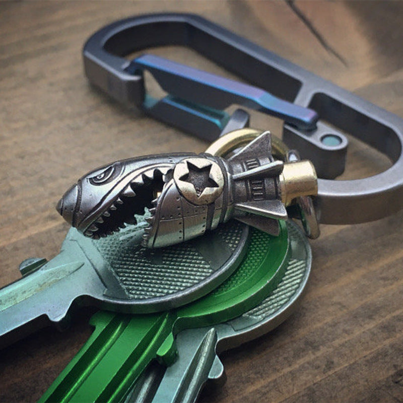 Piston Art Skull Keychain