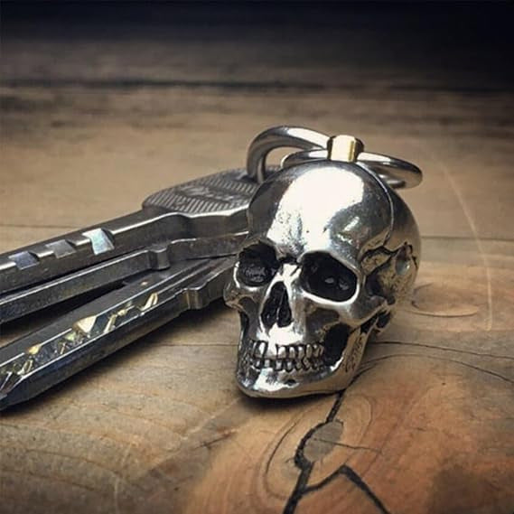 Piston Art Skull Keychain