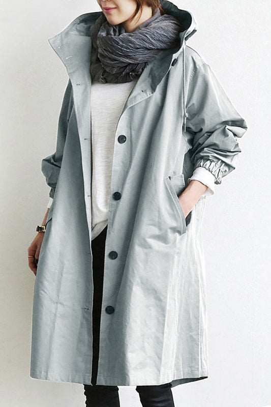 Owronline - Water Resistant Oversized Hooded Windbreaker Rain Jacket
