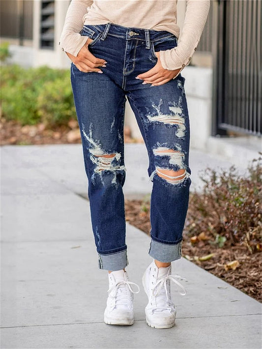 💥Owronline✨Ripped stretch jeans